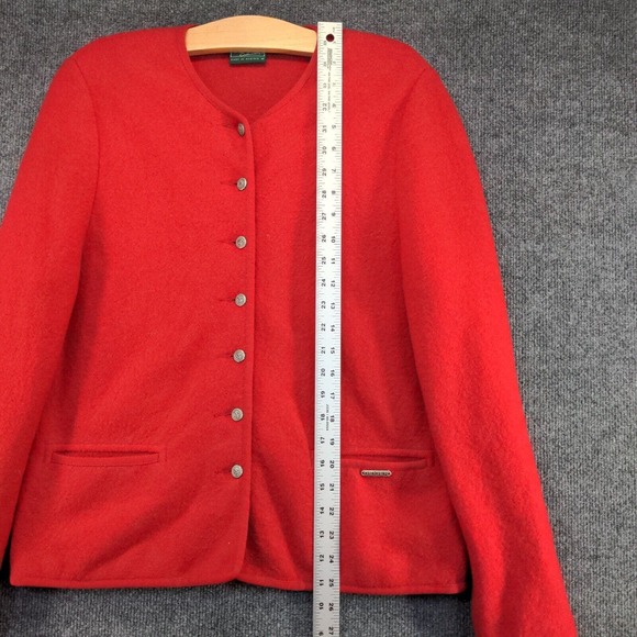 Geiger Collections Women's Button-Up Cardigan Sweater Red Size 42 Vintage - Picture 14 of 16